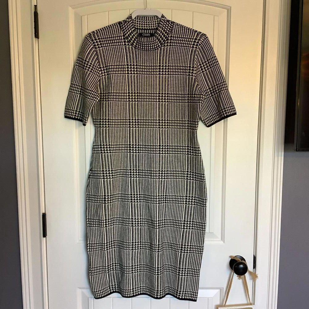 Chic Black and White Houndstooth Dress by Chaps